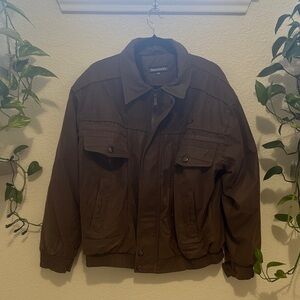 Free Country Brown Faux Leather Jacket Men’s Size M – Minor Flaw